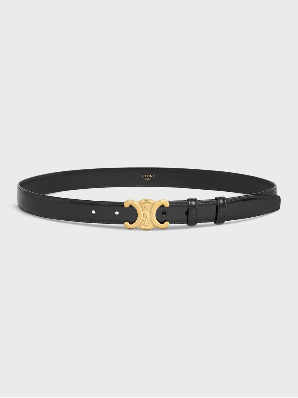 CELINE Triomphe Belt in Taurillon Leather – Black, Size 95 / with box